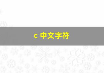 c 中文字符